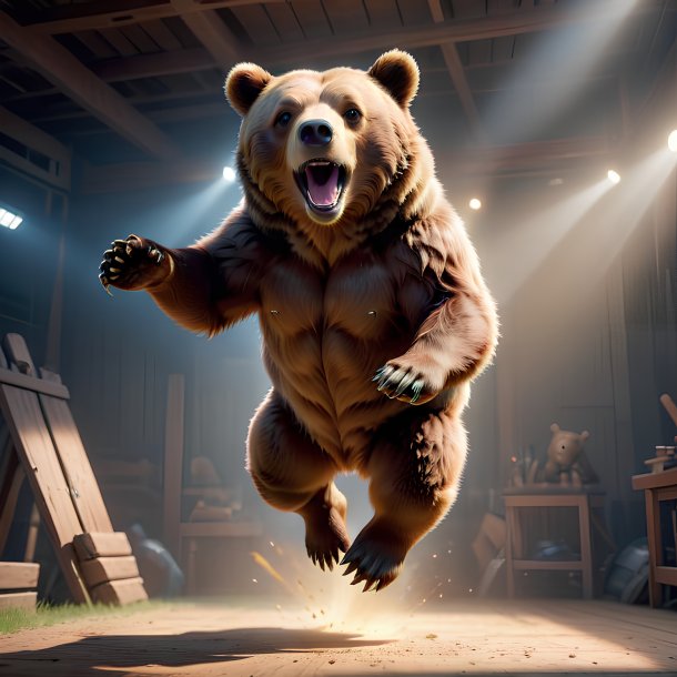 Imagem de um urso saltando