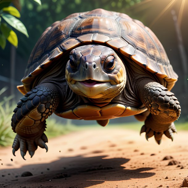 Picture of a jumping tortoise