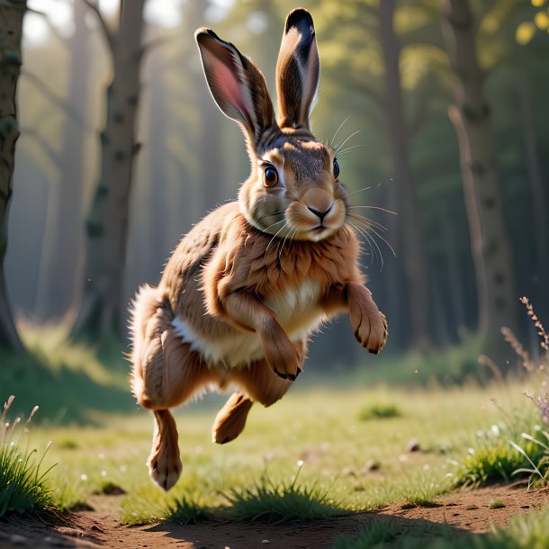 Picture of a jumping hare