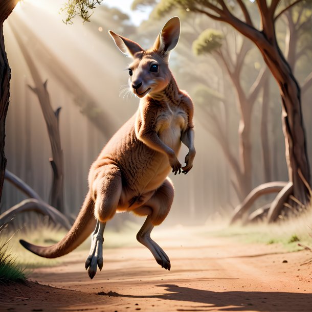 Picture of a jumping kangaroo