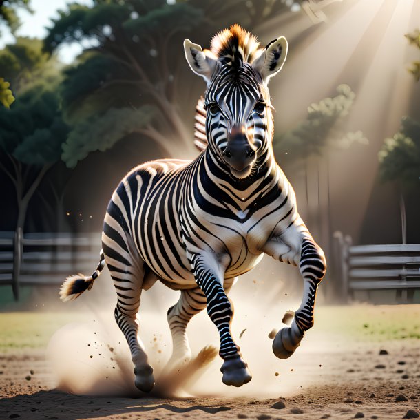 Picture of a jumping zebra