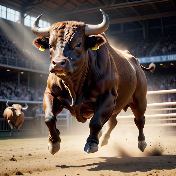 Picture of a jumping bull