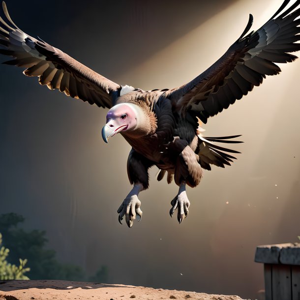 Picture of a jumping vulture