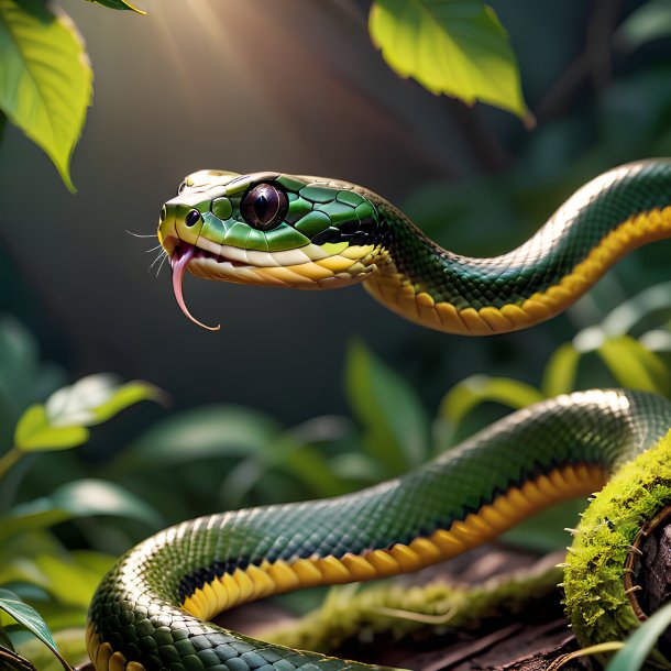 Photo d'un serpent qui saute