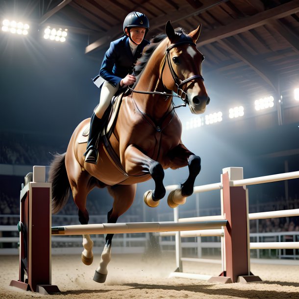 Imagen de un caballo saltador