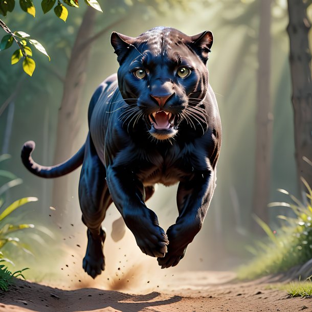 Picture of a jumping panther