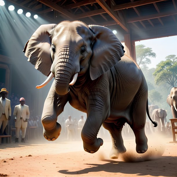 Picture of a jumping elephant