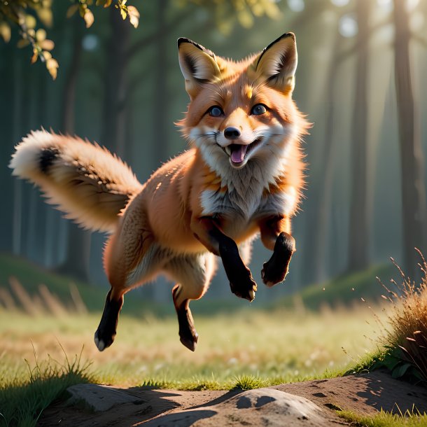 Picture of a jumping fox