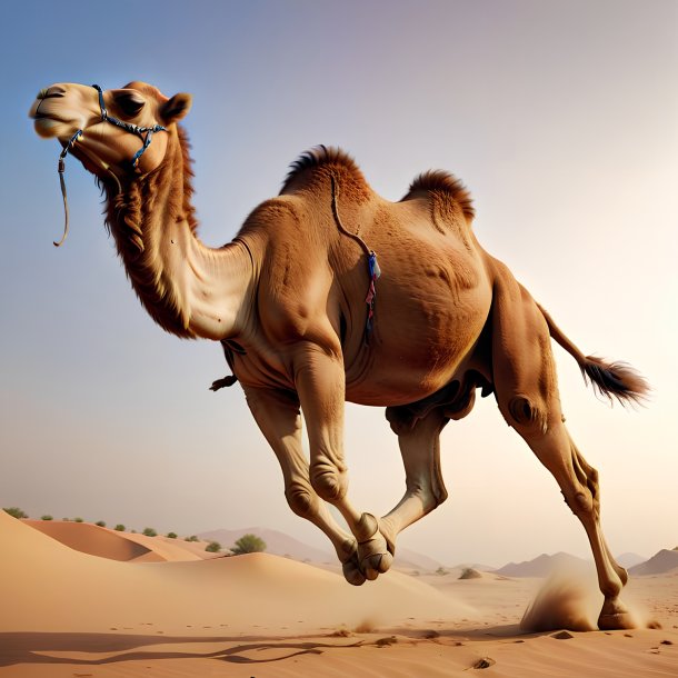 Picture of a jumping camel