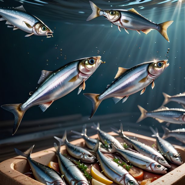 Picture of a jumping sardines