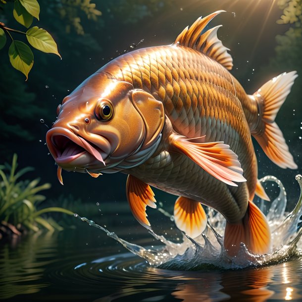 Picture of a jumping carp