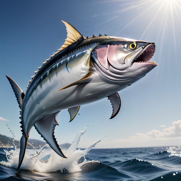 Picture of a jumping tuna