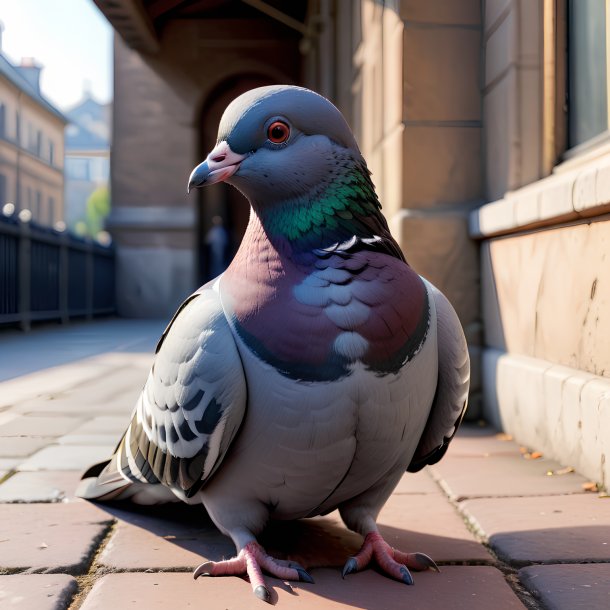 Imagem de um pombo à espera