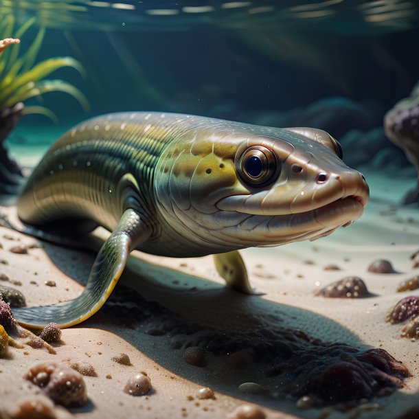 Picture of a waiting eel