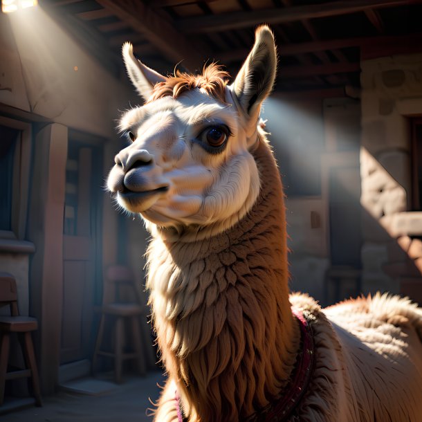 Picture of a waiting llama