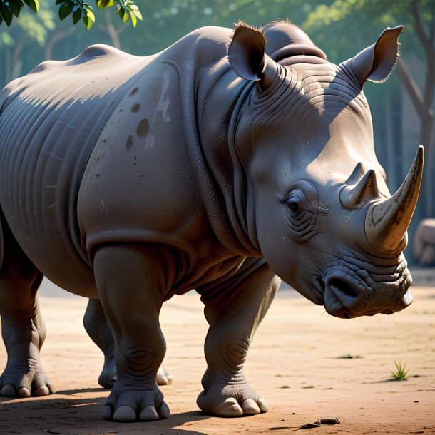 Photo d'un rhinocéros en attente