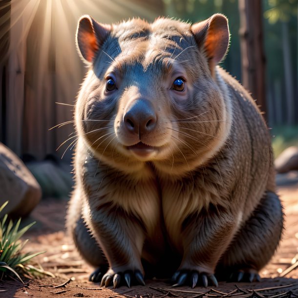 Foto de un wombat de espera