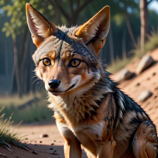 Picture of a waiting jackal