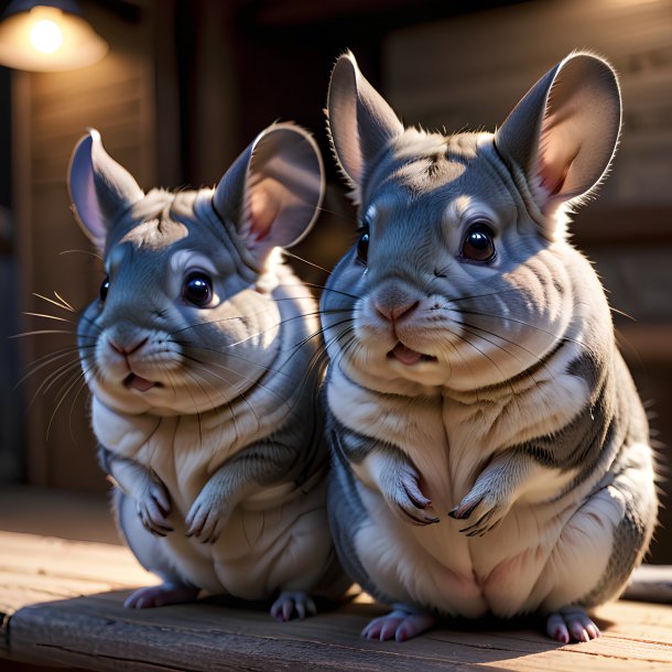 Foto de unas chinchillas esperando