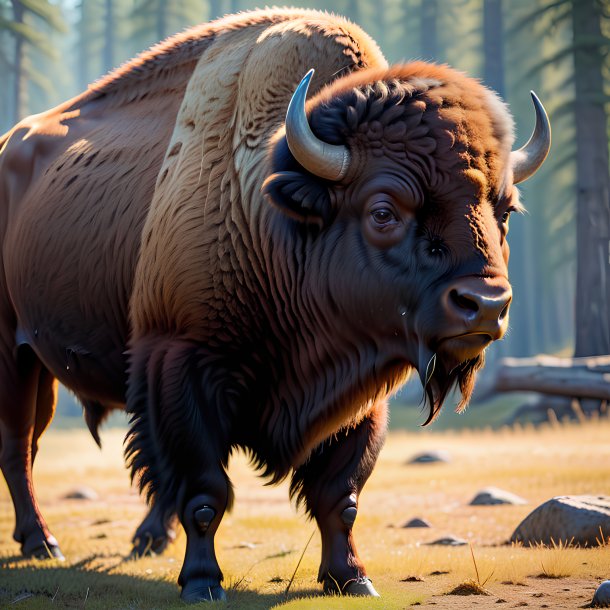 Picture of a waiting bison