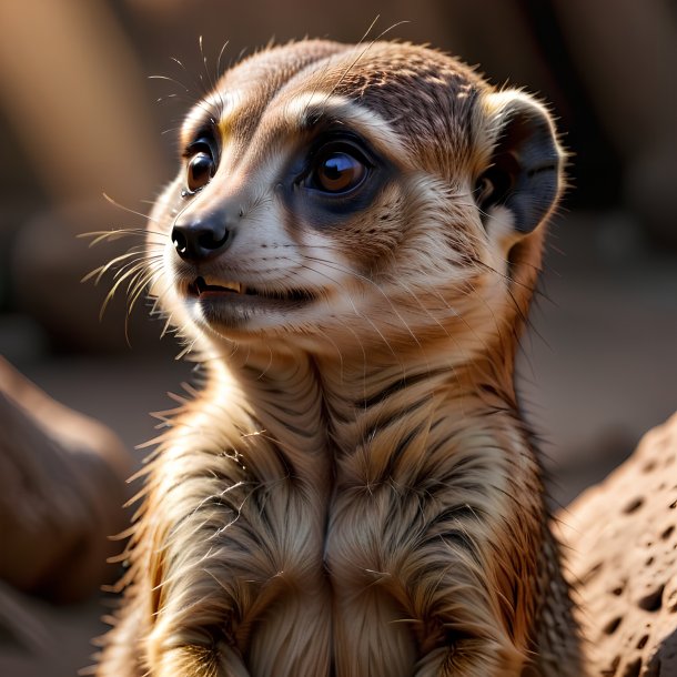 Imagem de um meerkat à espera