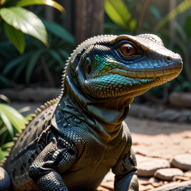 Foto de un lagarto monitor de espera