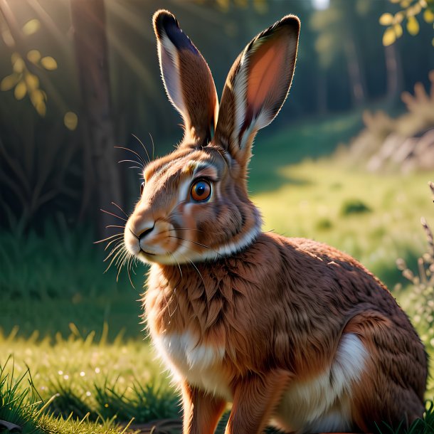 Picture of a waiting hare