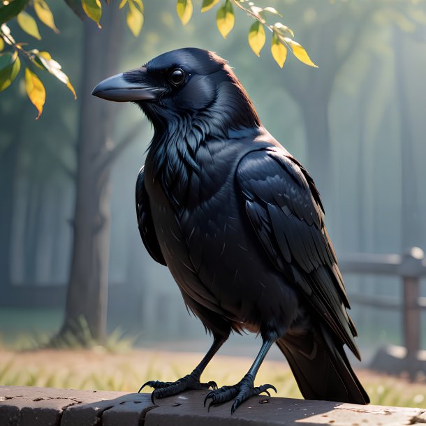 Picture of a waiting crow