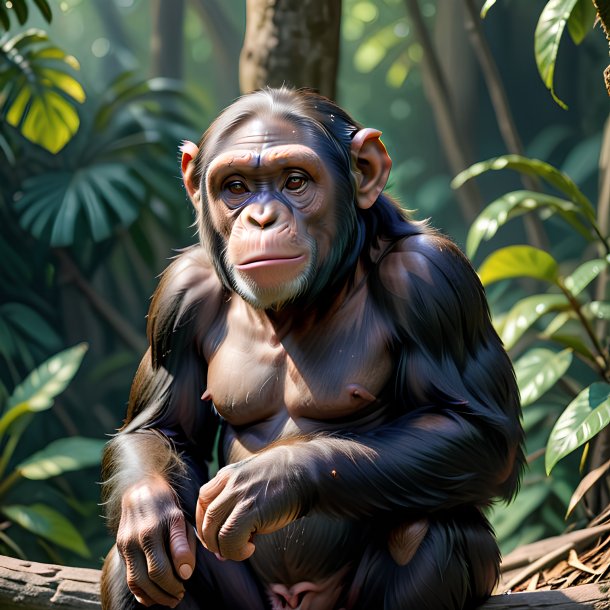 Picture of a waiting chimpanzee