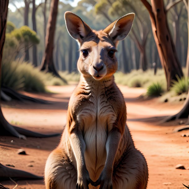 Foto de un canguro esperando