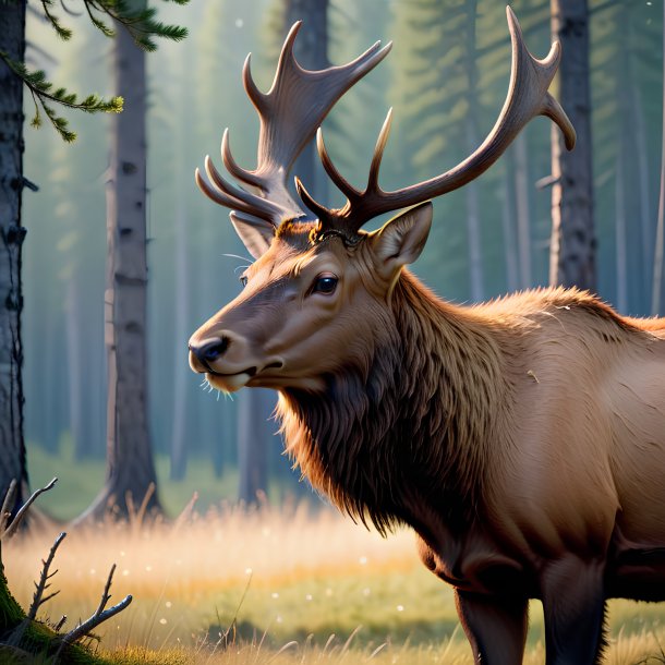 Photo d'un wapiti d'attente