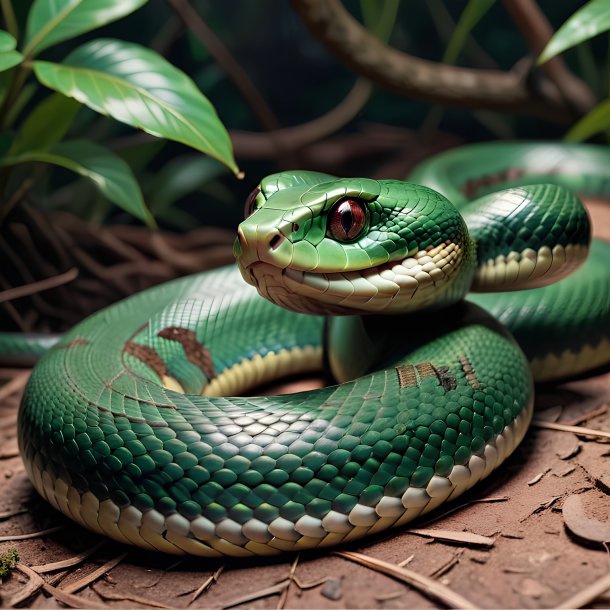 Picture of a waiting snake