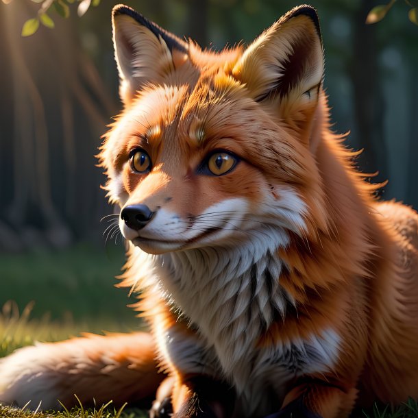 Picture of a waiting fox