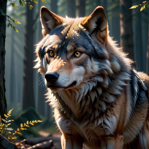 Imagem de um lobo à espera