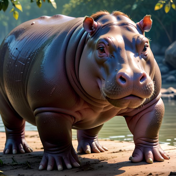 Picture of a waiting hippopotamus