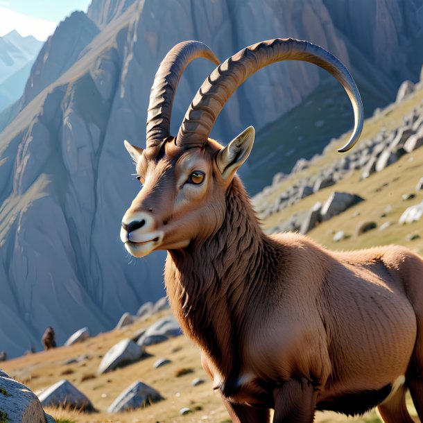 Picture of a waiting ibex