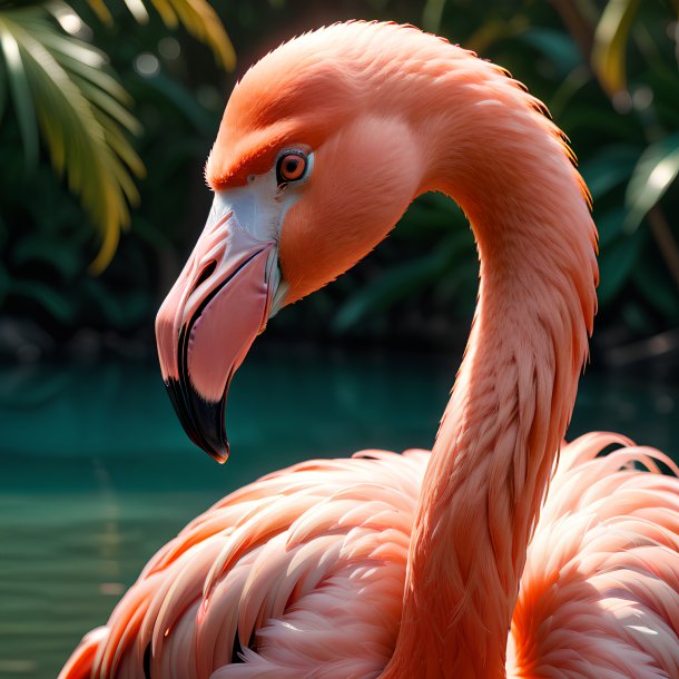 Imagem de um flamingo à espera