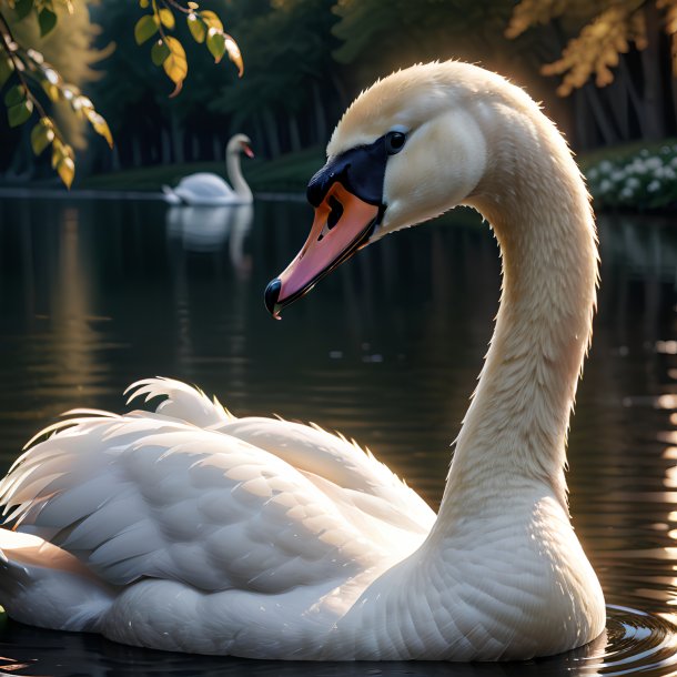 Picture of a waiting swan