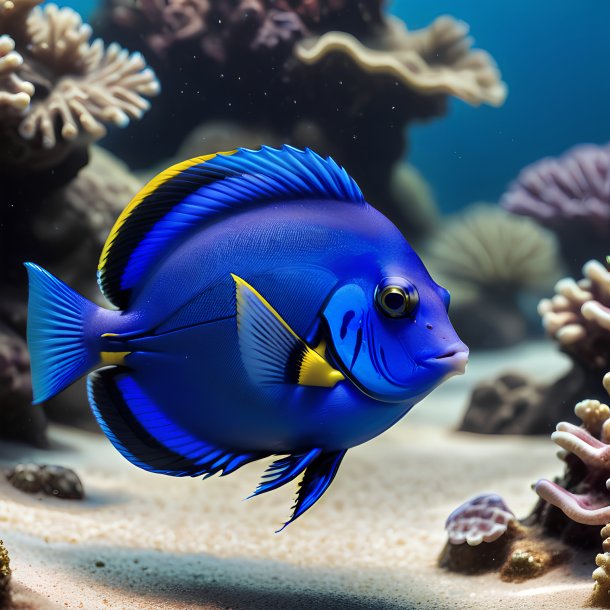 Picture of a waiting blue tang