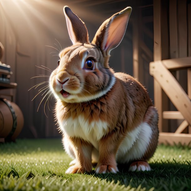 Picture of a playing rabbit