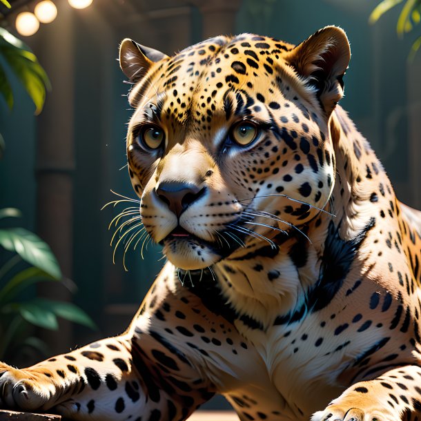 Picture of a playing jaguar