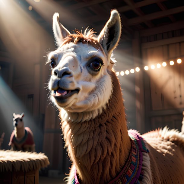 Picture of a playing llama