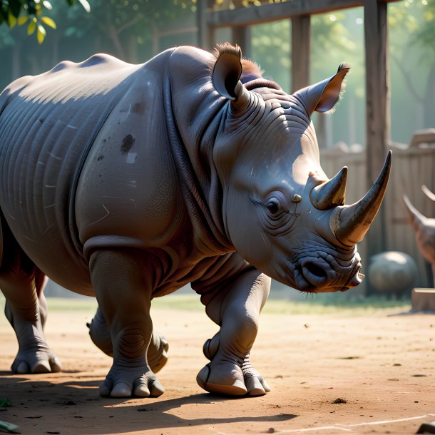 Picture of a playing rhinoceros