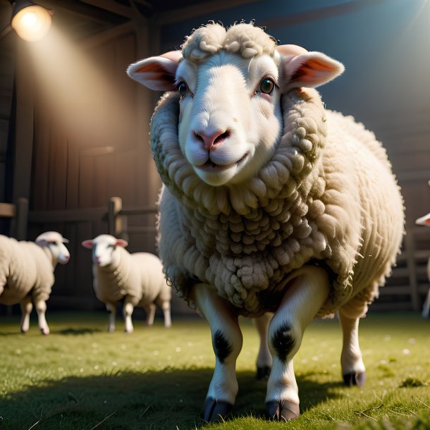 Picture of a playing sheep