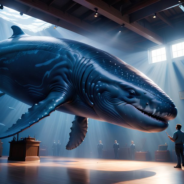 Picture of a playing blue whale