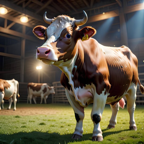 Photo d'une vache qui joue