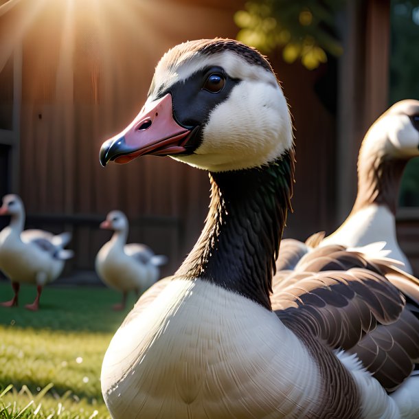 Picture of a playing goose