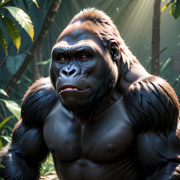 Picture of a playing gorilla