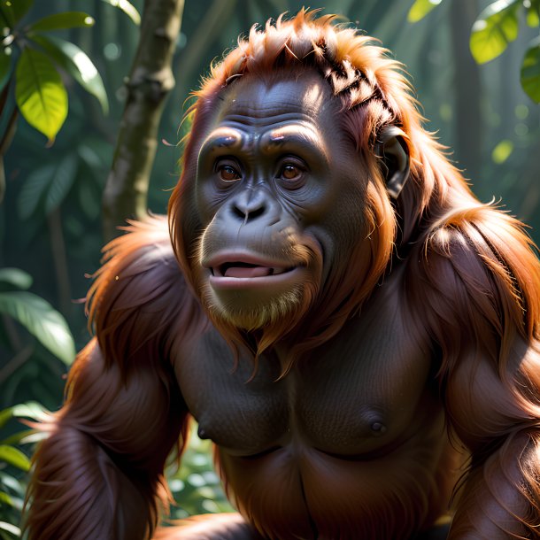 Imagen de un orangután de juego