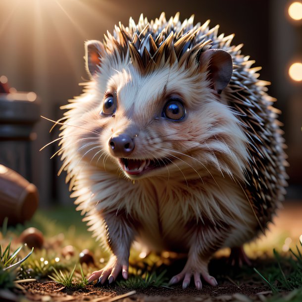 Picture of a playing hedgehog